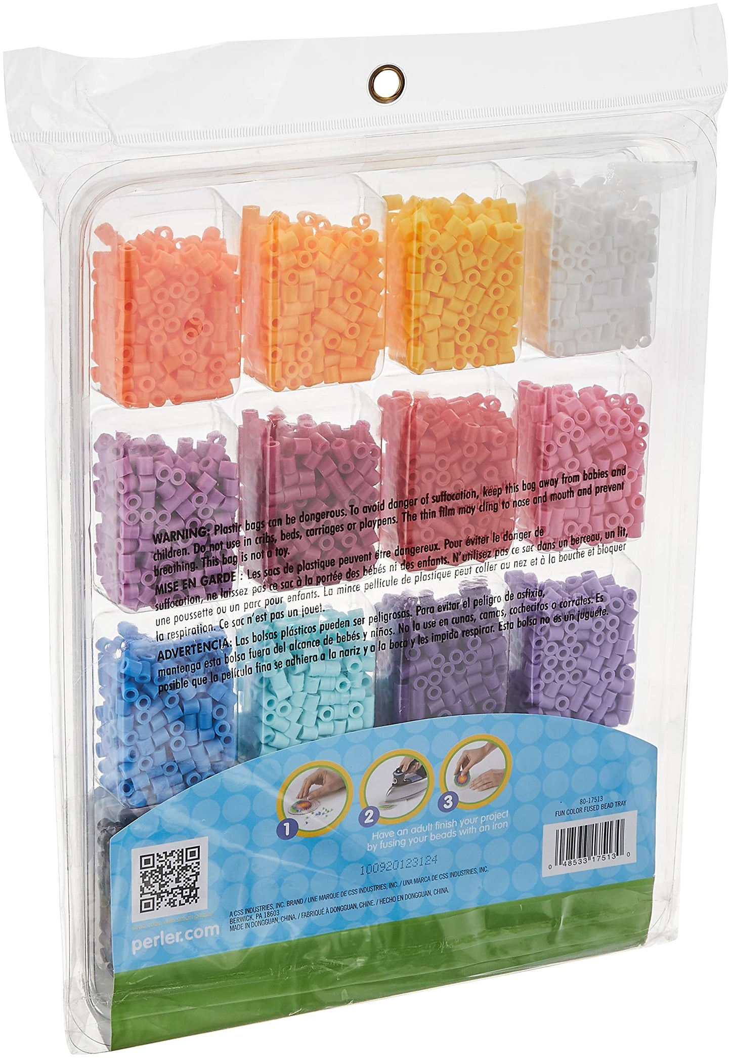 Perler Beads Fun Colors Fuse Beads and Storage Tray For Kids Crafts, 4000 pcs
