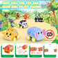 New Pull Back Vehicle & Music Mat Set, Soft Baby Toy Set With 4 Cute Animal Cars And Touch Play Blanket, New Interactive Mode, F
