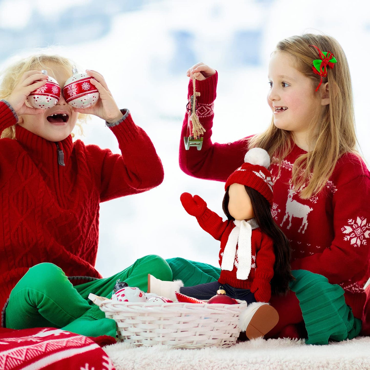Bencailor Winter 18 Inch Doll Clothes And Accessories Winter Doll Outfits Set Sweaters Trousers Hats Shoes For 18 Inch Doll Gift