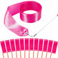 Hiunicorn 12Pcs Hot Pink Girls Dance Ribbons Party Favors For Rhythmic Gymnastics Ballerina Birthday Party Streamers Decoration, Kids Circus Carnival Ribbon Silks Sticks Wands