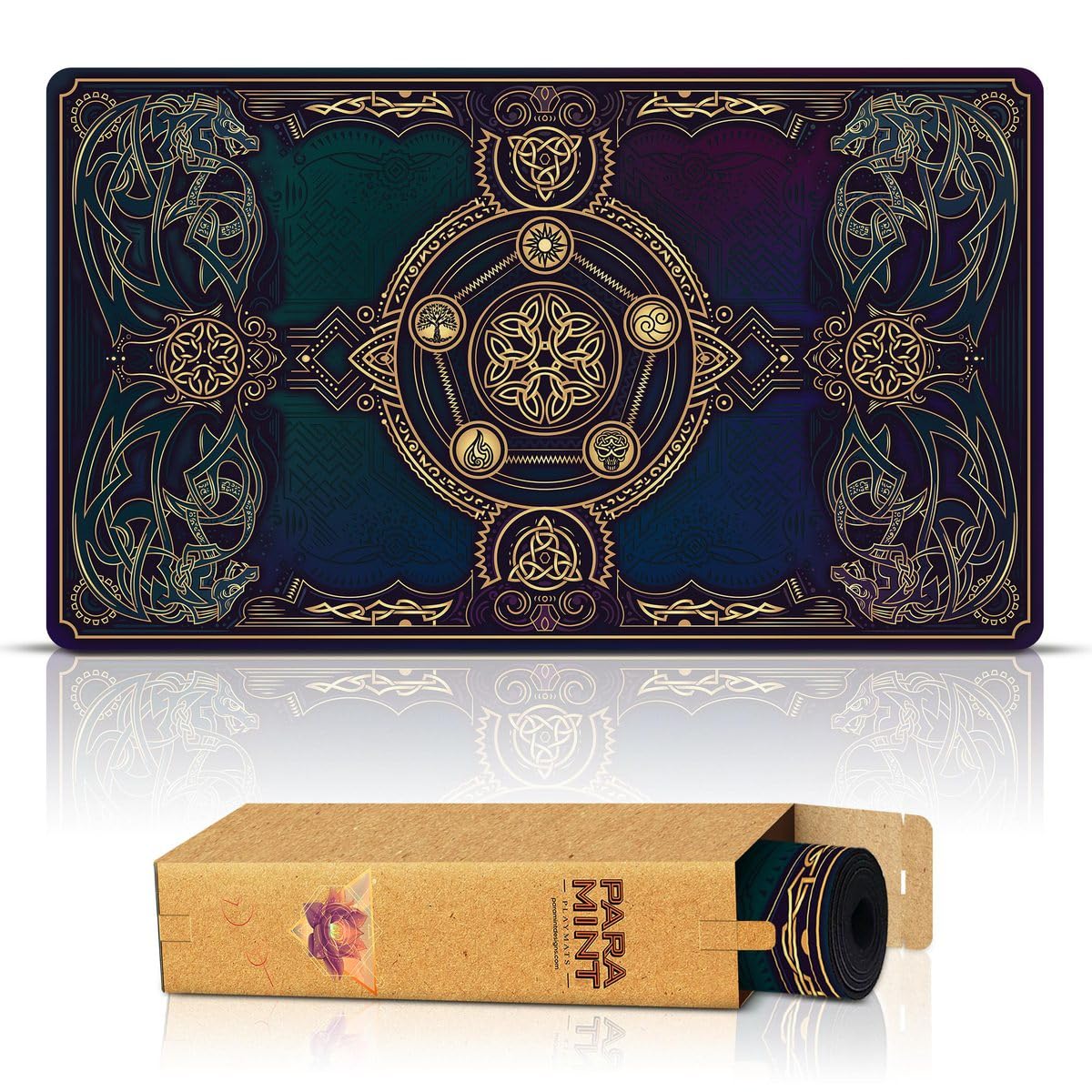 Paramint Lucid Dragon Blast (Stitched) - Mtg Playmat - Compatible With Magic The Gathering Playmat - Play Mtg, Yugioh, Tcg - Original Play Mat Art Designs & Accessories