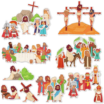 Smoothnovelty Easter Nativity Felt Figures Bible Flannel Board Stories Set Ready To Play Felt Bible Story He Has Risen Precut Fi