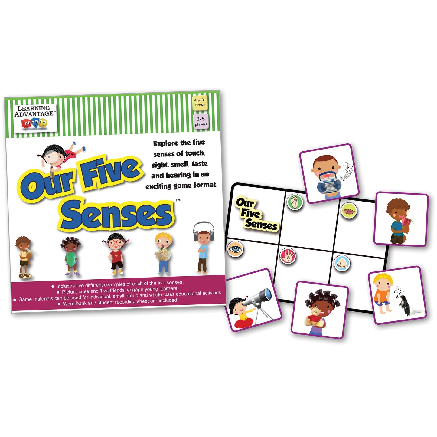 LEARNING ADVANTAGE Our 5 Senses Game | Learning Game for Kids Ages 3+ | Teach The 5 Senses | Practice Descriptive Language