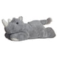Aurora® Adorable Mini Flopsie™ Rhino Stuffed Animal - Playful Ease - Timeless Companions - Gray 8 Inches