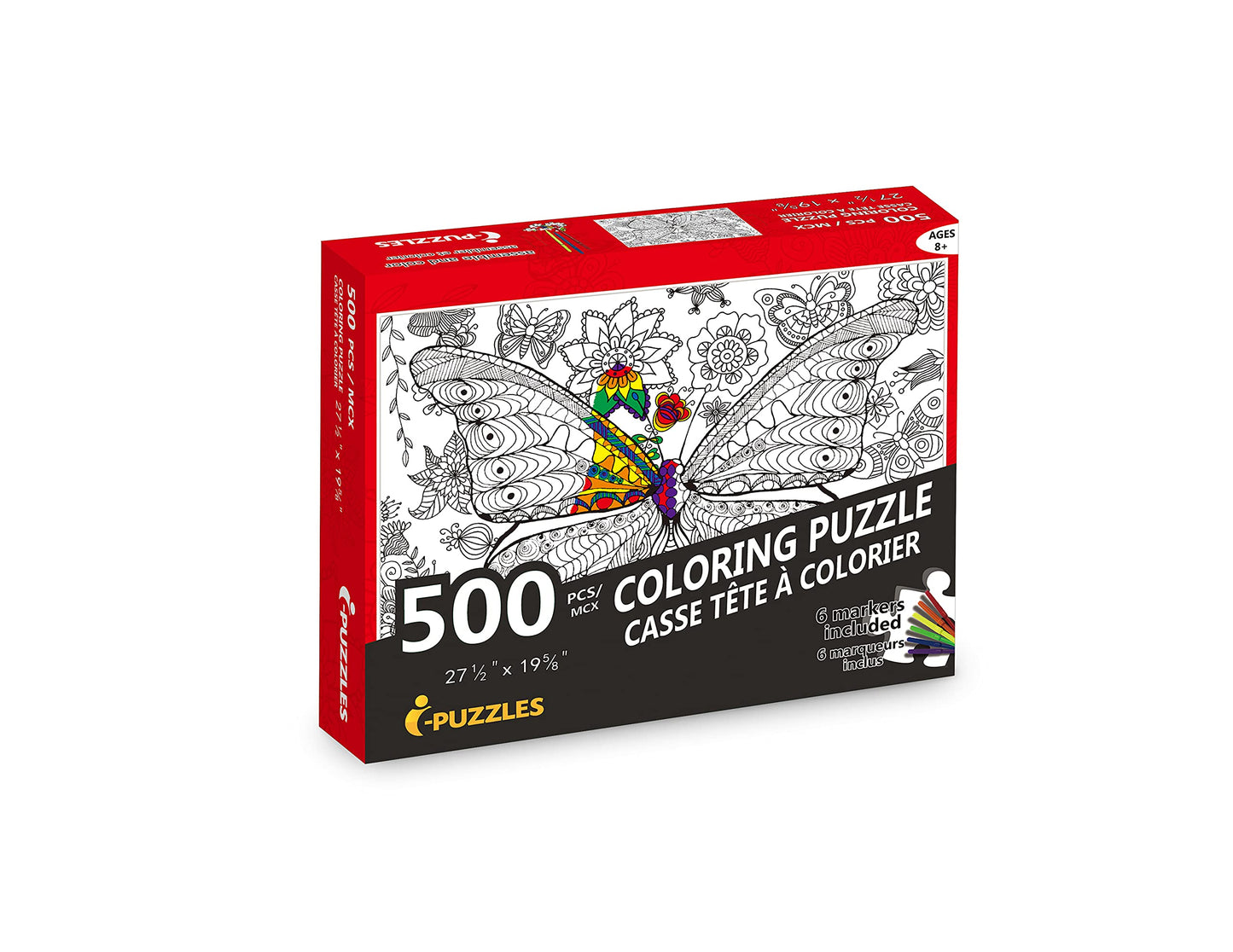 Jigsaw Puzzle | Butterfly | Diy Coloring Jigsaw Puzzle With Color Pen Set | For Kids/Adults | 500 Pieces