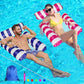 HJW 2-Pack Inflatable Water Lounger Pool Chair, Multi-Purpose Hammock Float, Striped Dark Blue & Rose Red for Adults