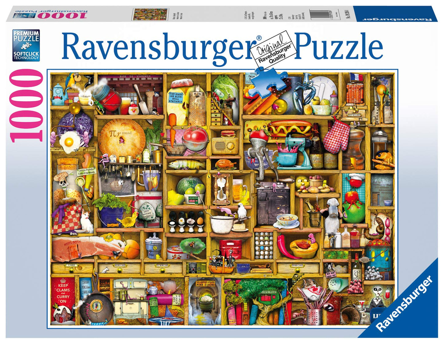 Ravensburger Kitchen Cupboard Jigsaw Puzzle - 1000 Unique Pieces, Anti-Glare Surface, Sustainable Cardboard, Model 19298
