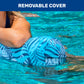 Aqua Oversized Inflatable Pool Noodle – Single – Soft Mesh Jumbo Noodle Pool Float – Blue/White Fern