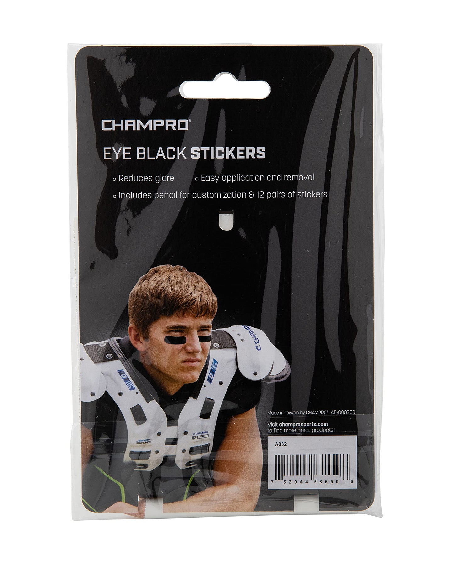 Champro Eye Stickers, 3 Packages of 8 with pencil (Black)