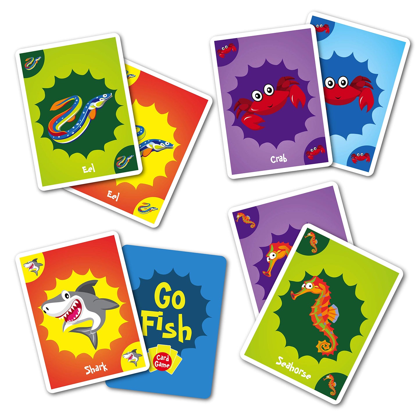University Games Go Fish Jumbo Card Game - Colorful Animal Cards for Kids Ages 4+, Educational Fun, Model 01592