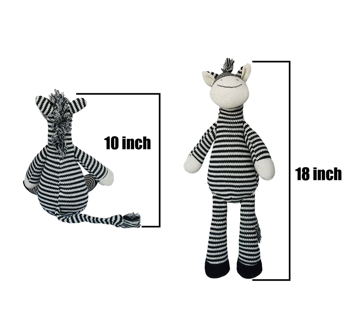 Ice King Bear Zebra Stuffed Animal Soft Plush Toy 10 Inches (Hand Knitted)