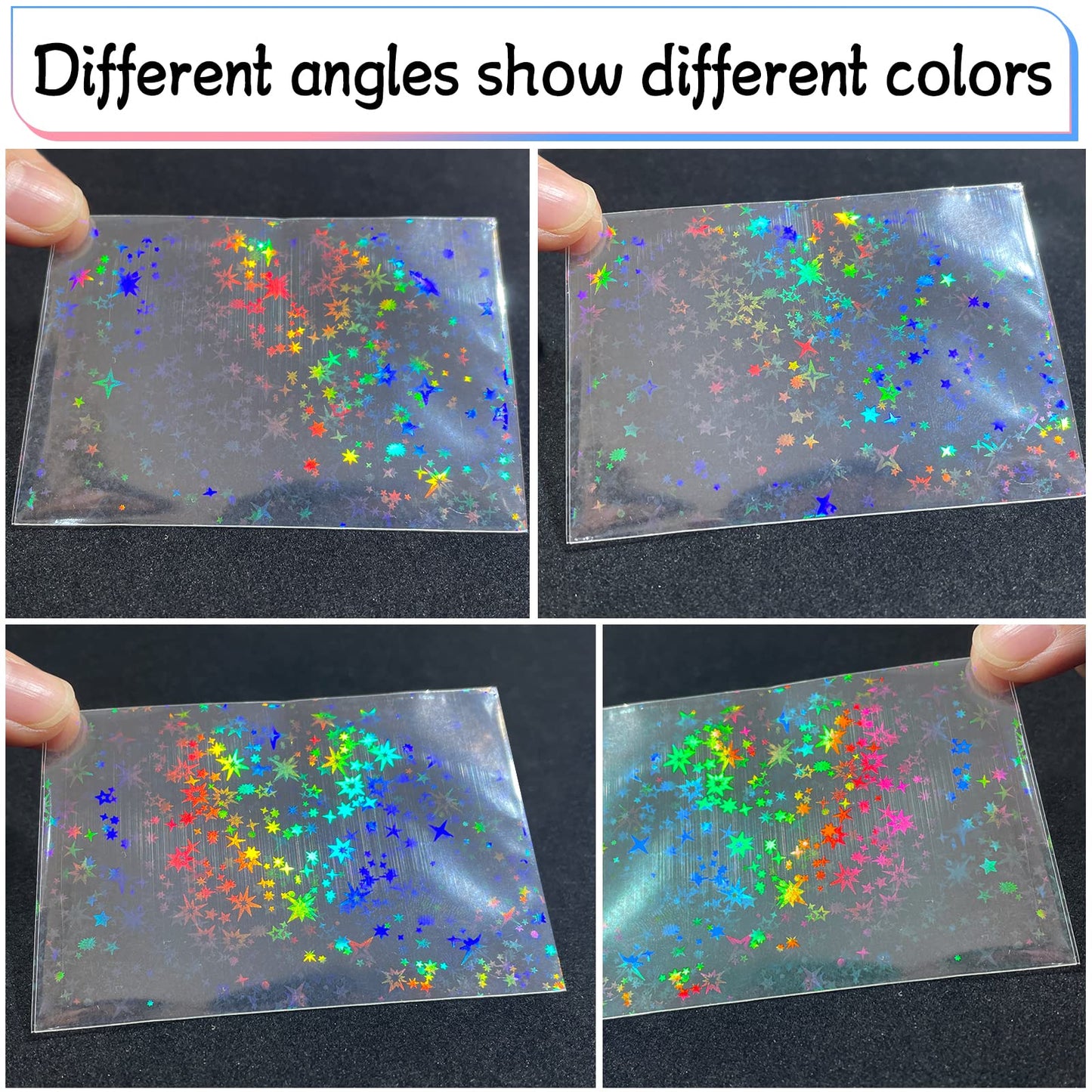 150 Pieces Little Star Laser Flashing Card Sleeves, Photocard Sleeves, Kpop Photocard Sleeves, Foil Card Protective Sleeve 61X88Mm