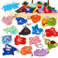 Ksmky 32PCS Sea Animal Pop Fidget Toys, Mini Pop Keychain, Valentine Exchange Gifts for Kids, Party Favors, Goodie Bags Stuffers