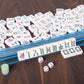 ZGME American Mahjong Set 166 White Tiles with Brown Rectangular Bag and Accessories 4 All-in-One Mahjong Racks with Pushers