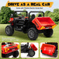 ANRLI 24V 4WD Ride on Car Dump Truck w/4X200W Motor, Gift Flower, 2.4G Remote Control, Bluetooth Music, LED Light, 24 Volt Ride