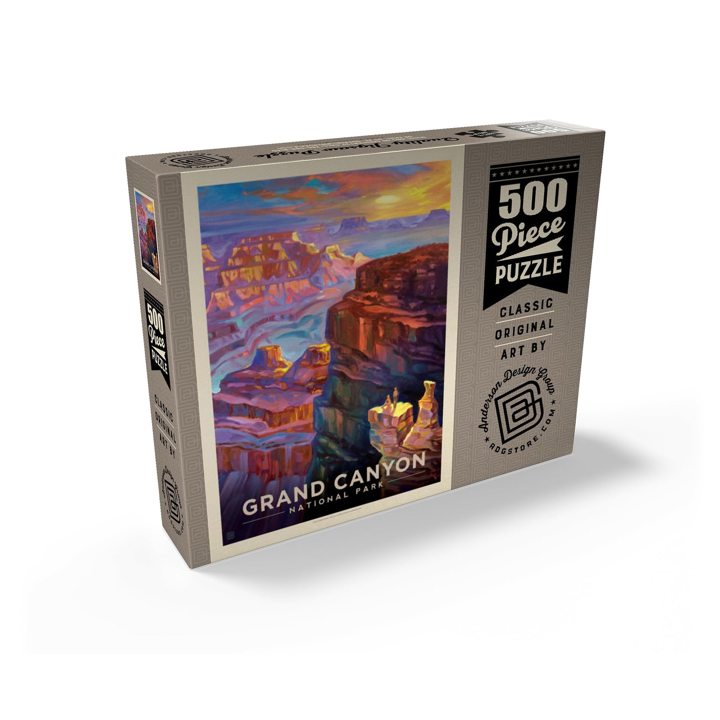 MyPuzzle Grand Canyon National Park: Sunset  Vintage Poster - enhanced 500 Piece Jigsaw Puzzle for mature-themeds