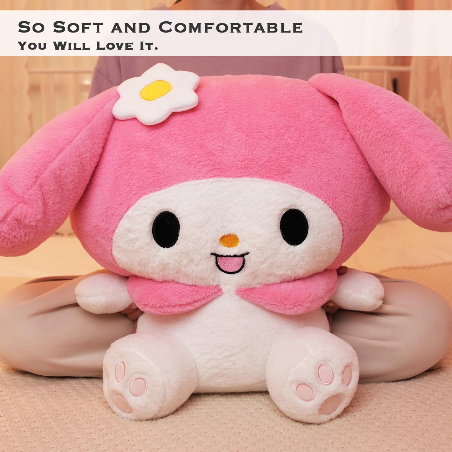 Juju Melody Plush (20 in) - Kawaii Plush Cute Plushies - Cute Kawaii Stuff Melody Plushies - Kawaii Accessories Melody Plushie -