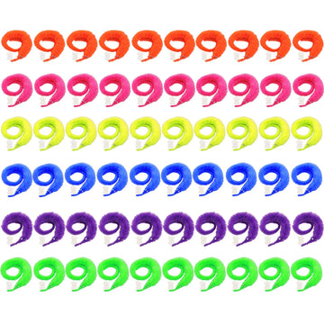 Onest 60 Pieces Magic Worm Toys Wiggly Twisty Fuzzy Worm Toys Carnival Party Favors, 6 Colors