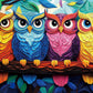 Buhah Colorful Owl Puzzles For Adults 1000 Pieces 3D Paper Art Bird Jigsaw Puzzles Plant Pretty Aesthetic Impossible Puzzle For
