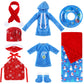 9 Pieces Christmas Elf Doll Accessories Set Include Elf Sleeping Bag Scarf Mask Shirt Hoodie Shoes Apron Chef Hat Swim Ring Fit 