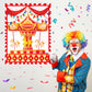 Faccito Carnival Circus Party Games Pin The Stickers on The Large Poster with 24 Pcs Stickers Blindfold Carnival Pin Game Set fo