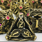Mjdiceok Hollow Magic Vine Leaf Metal Dice Set Dnd Dice Set 7 Role Playing Dice D&D Dungeons And Dragons Dice (Ancient Bronze +