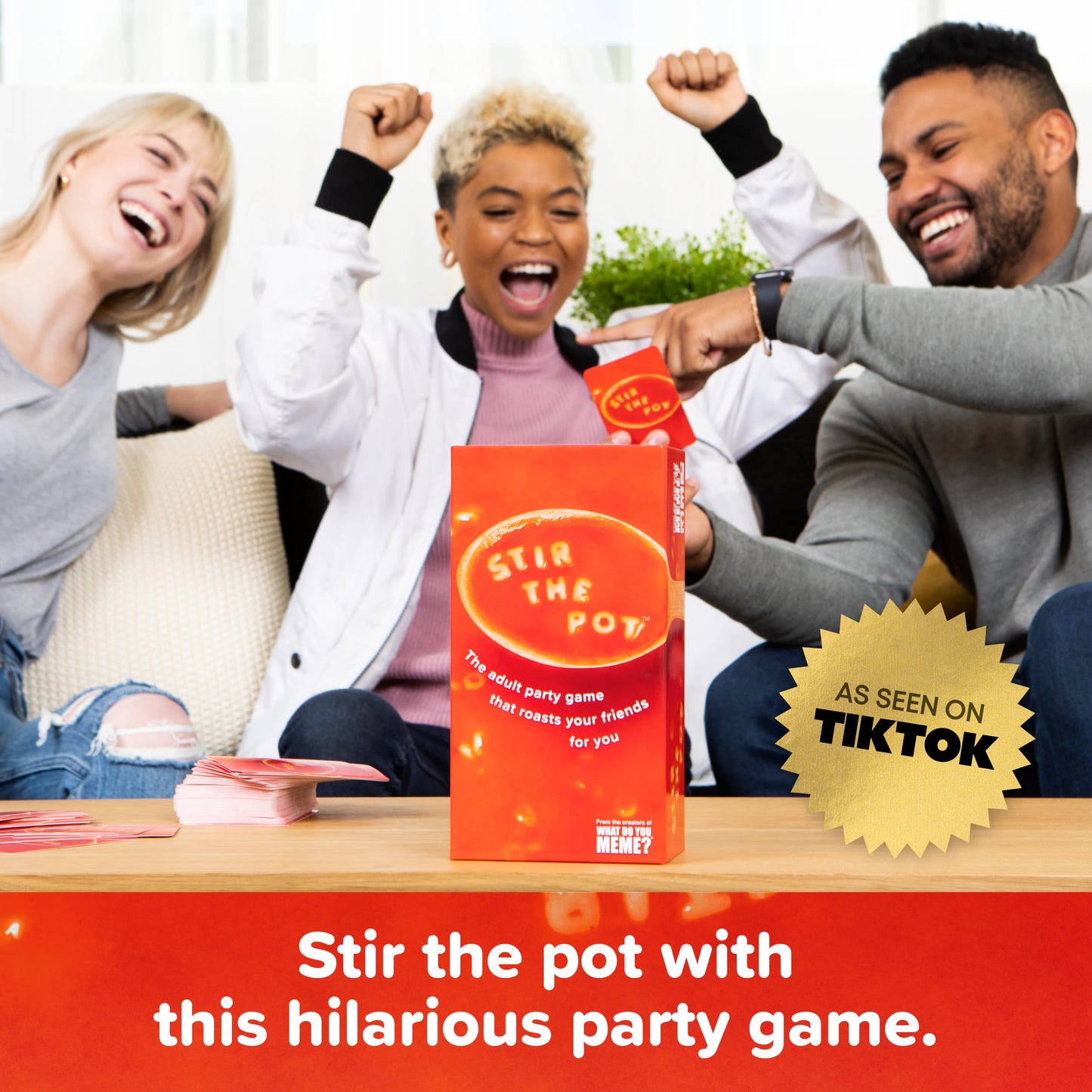 WHAT DO YOU MEME? Stir The Pot Adult Card Game - Multicolor - Fun Game for Roasting Friends - Model STP439