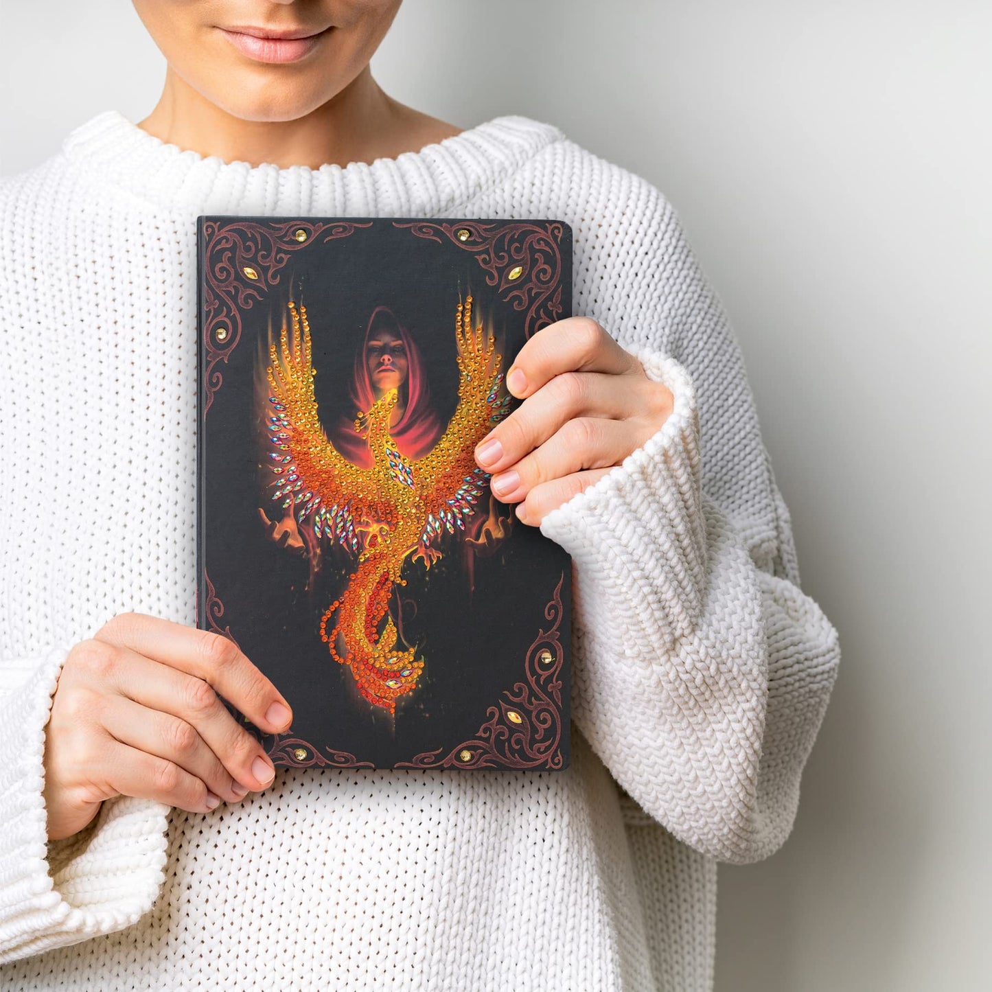 Crystal Art Diamond Painting Notebook - Phoenix Rising Notebook Kit - Create a Sparkling Notebook Cover using Crystals - For age