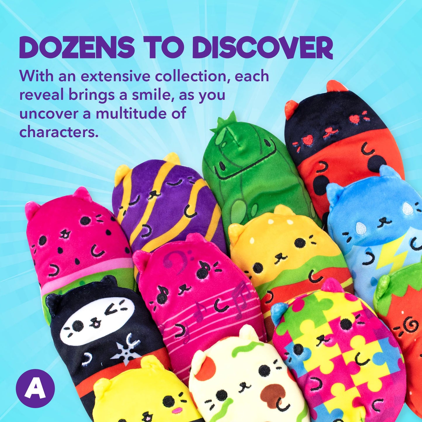 Cats Vs Pickles 2Pk Mystery Bags Blue Wave Abc Bean Filled Plushies | Stocking Stuffers | Blind Bags For Girls And For Boys | Su