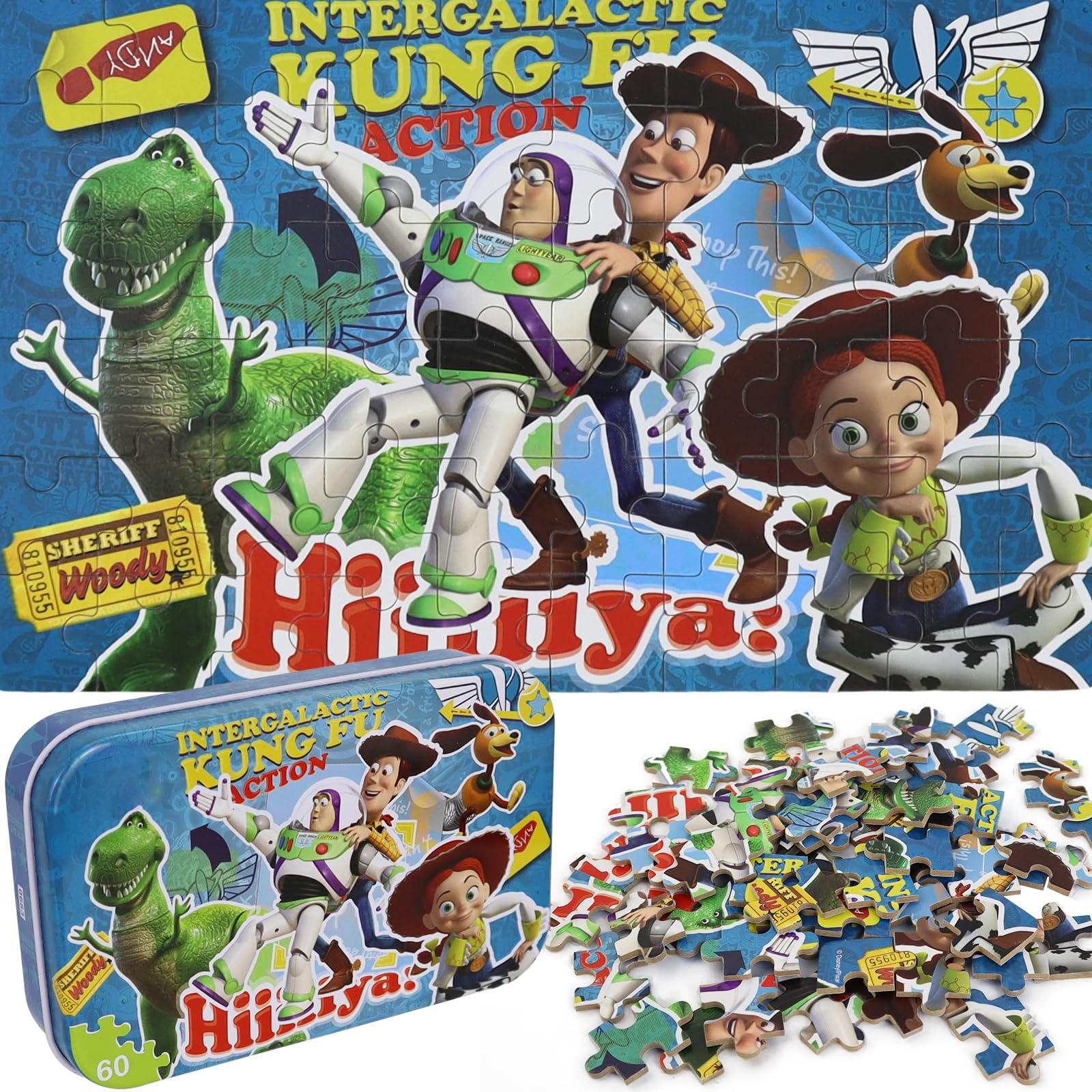60 Piece Toy Story Puzzles In A Metal Box For Kids Ages 4-8 Jigsaw Puzzles For Girls And Boys Great Gift For Children (0683)