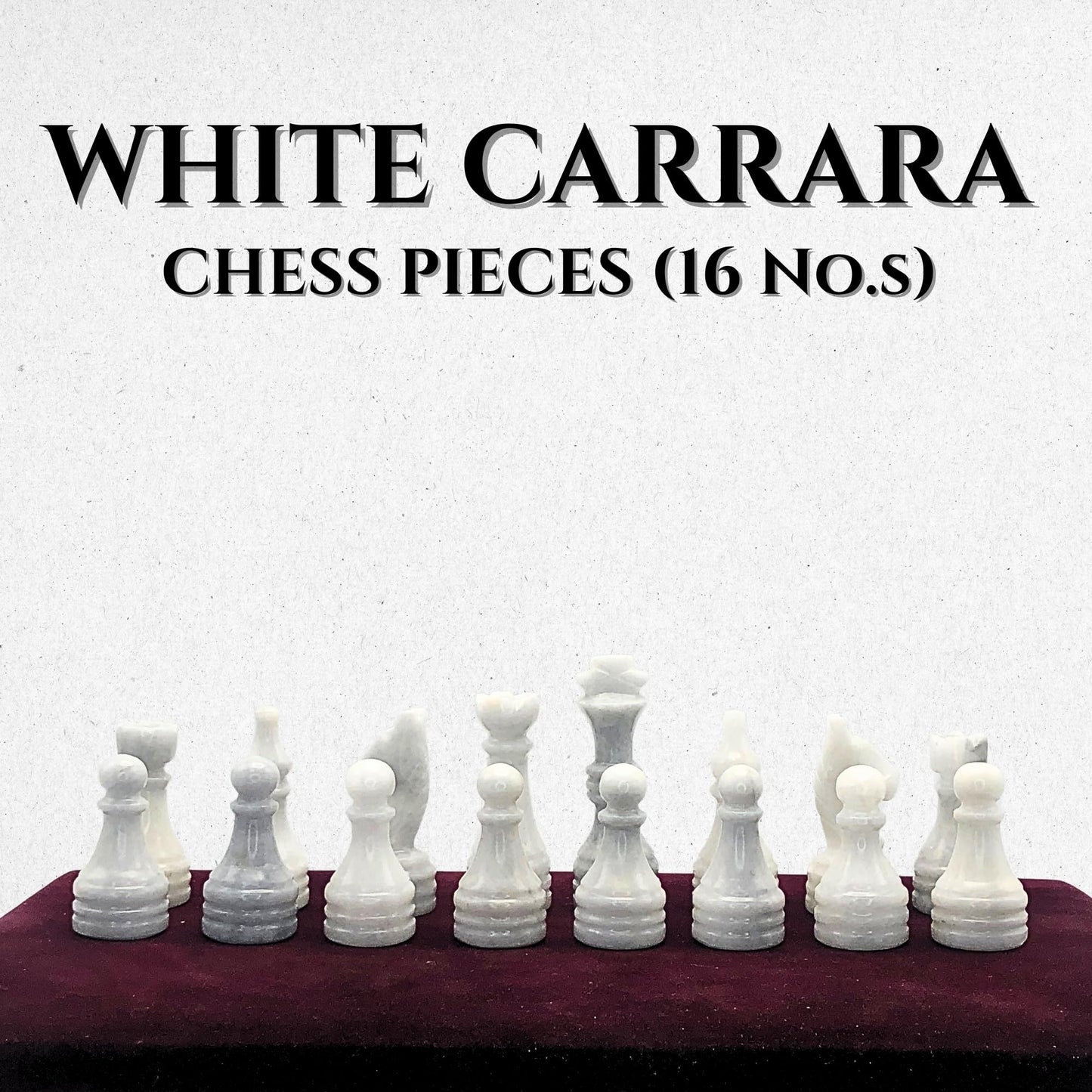 OceanicX Premium Marble Chess Pieces Set – 32-Piece Replacement for 12-15 Inch Boards, Black and White