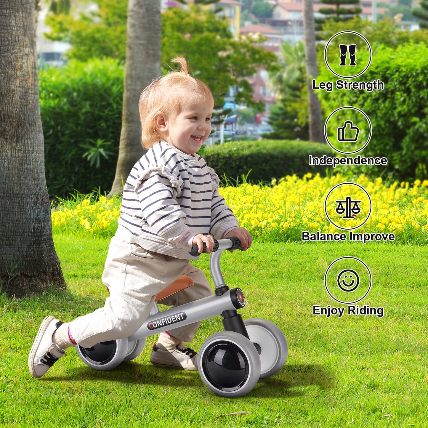 Wdmiya Baby Balance Bike For 1 Year Old Boys Girls, Riding Toys For Toddlers, No Pedal Bicycle, 12-36 Months Kids First Bike, Best Gift For Birthday, Christmas, Halloween