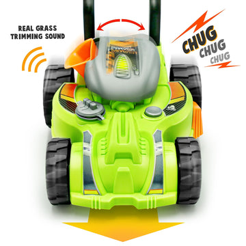 Tuff Tools : Power Mower - Kids Lights & Sound Toy, Mega Yard Tool, Realistic Action Yard Work Toy, Battery Powered, Ages 3+