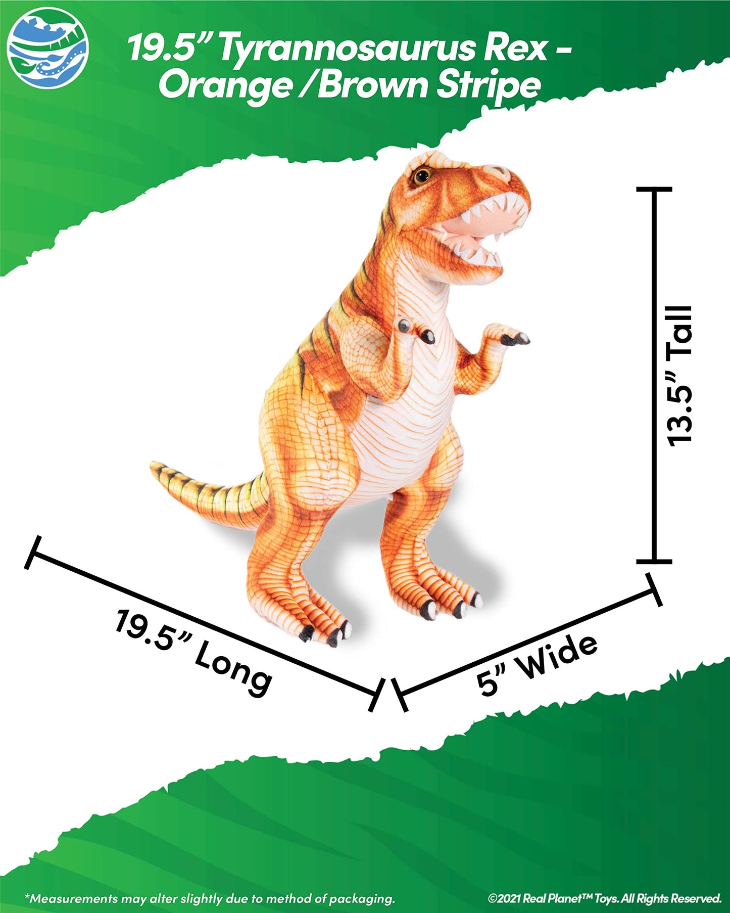 Real Planet 16' T Rex Stuffed Animal - Realistic Dinosaur Plush Toys, Dino Plushie, Cute Dinosaur Plush, Plush Dinosaur Stuffed Animal, (Brown T-Rex, 16') (19.5' Long)