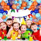 Paready Blue And Orange Balloon Arch Kit, 113Pcs Royal Blue And Orange Balloon Garland Light Blue And Orange Polka Dot Party Bal
