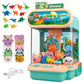 Claw Machine For Kids,Mini Dinosaur Vending Machines Candy Grabber Prize Dispenser Pink Toys For Boy Girl,Electronic Arcade Game With 10 Mini Plush Toys And 12 Dinosaur Toys For Easter Birthday Gifts