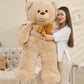 Tezituor Giant Teddy Bear  4 Feet Soft Big Stuffed Animal Life Size 47 Inch Plush Bear Toy Valentine's Christmas Birthday Gift for Girlfriend Kids Brown