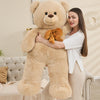 Tezituor Giant Teddy Bear  4 Feet Soft Big Stuffed Animal Life Size 47 Inch Plush Bear Toy Valentine's Christmas Birthday Gift for Girlfriend Kids Brown