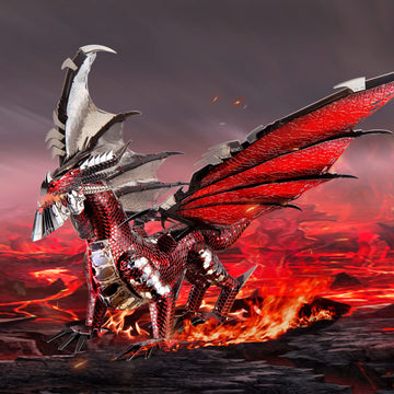 Piececool 3D Metal Model Kits-Black Dragon King, Diy 3D Puzzles For Adults Brain Teaser Puzzles Toys For Teens, Great Birthday New Year Gifts, 107 Pcs