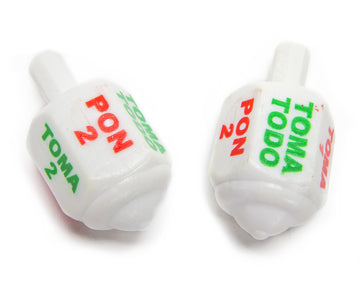 Classic Mexican Pirinola Toma Todo Solid Plastic Piece 5 Multicolors Pack/Pirinola de Plastico Solida (5 Pack)