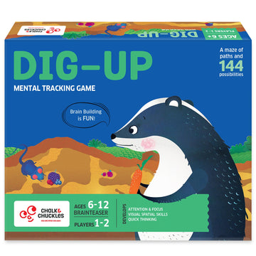 Chalk and Chuckles Dig Up  Board Game for Kids 612 Years, Visual Tracking Activity, Learning & Educational Toy, Gifts for Boys