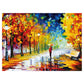 Diiopoty Jigsaw Puzzles 500 Piece For Adults Oil Painting Evening Walk On Rainy Day Street Tree Landscape Challenging Puzzle Fit