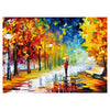 Diiopoty Jigsaw Puzzles 500 Piece For Adults Oil Painting Evening Walk On Rainy Day Street Tree Landscape Challenging Puzzle Fit