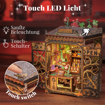 Cutefun Book Nook Kit, Diy Miniature House Kit For Beginners, Book Nook Kits For Adults, Wooden Dollhouse For Bookshelf Decor, Gifts For Family & Friends (Fantasy Plant Shop)