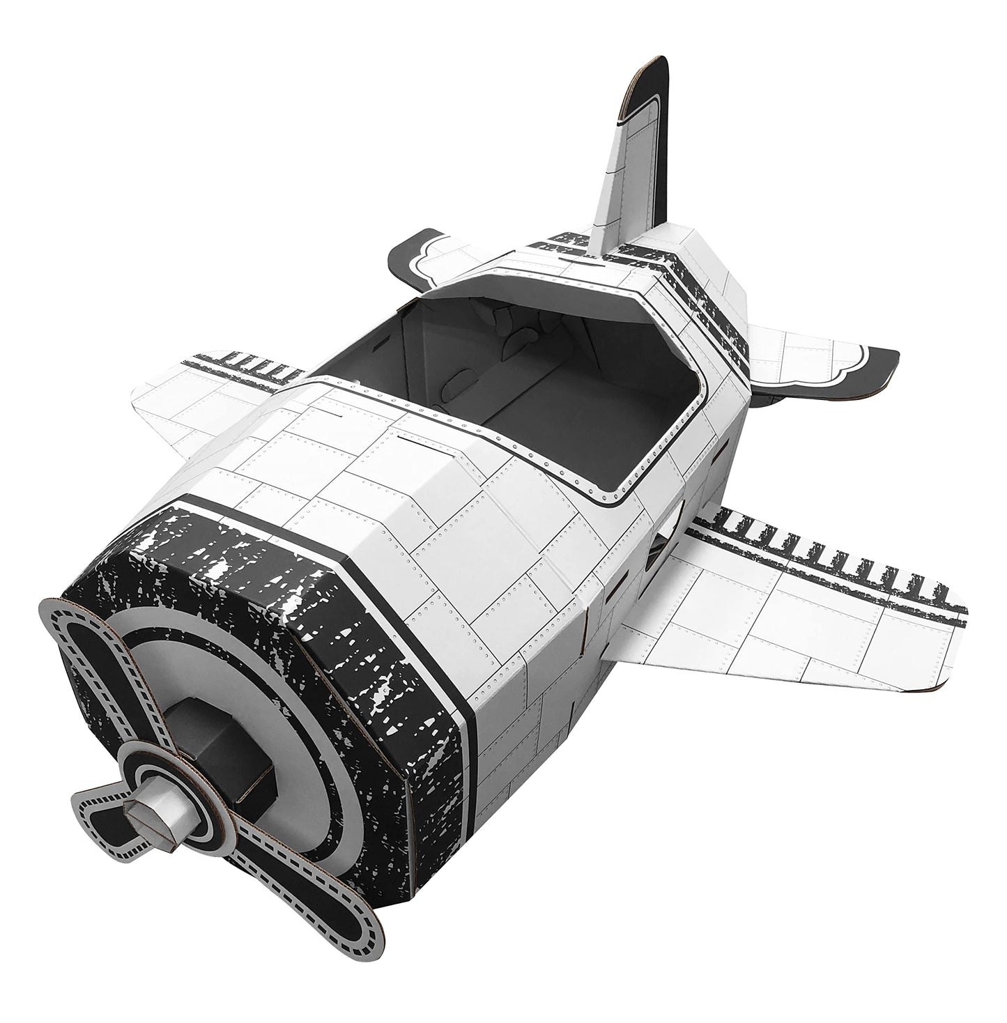 Adventure Awaits! Kids Cardboard Airplane Costume, Plane Toy, Or Playhouse - Color, Draw, And Customize - Great For Playtime Or Halloween