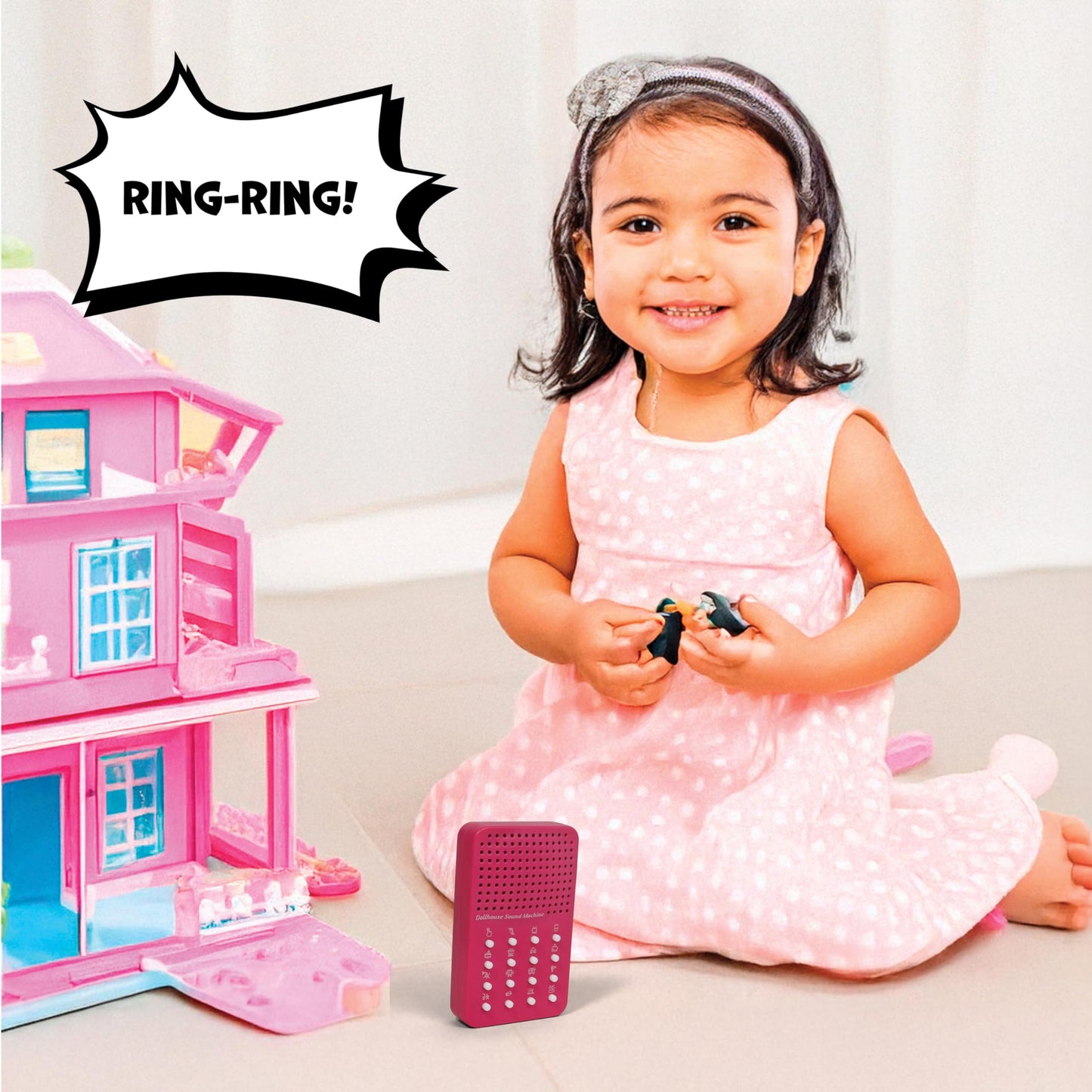 Dollhouse Noisemaker with 16 Sounds and Phrases, Great for Minis, Dolls and Miniatures, Portable Electronic Sound Maker Doll Hou