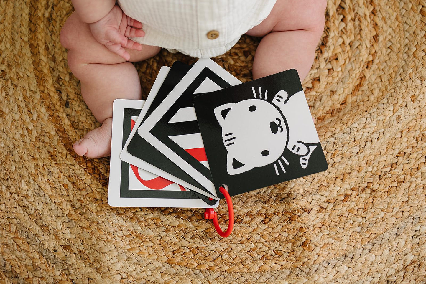 The Original High Contrast Montessori Flashcards For Baby With Stroller Clip By Genius Baby Toys