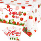 Tiamon 3 Pcs 108 x 54 in Strawberry Party Tablecloth Sweet One Birthday Table Cover Berry First Birthday Decorations Strawberry 