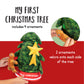 Singing Christmas Tree Plush Set | Includes 4 Soft Plush Ornaments With Plush Christmas Tree Shaped Carrier | Toy Christmas Tree