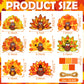 DoubleFill 48 Pcs Thanksgiving Turkey Suncatchers Craft Kit DIY Paper Tissue Crafts Window Stained Glass Effect Turkey Arts Proj